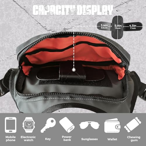 Muserise Outdoor Chest Bag For Men, EDC Chest Pack With Built-In Phone Holder, Lightweight Chest Rig Pouch - color: Gray New