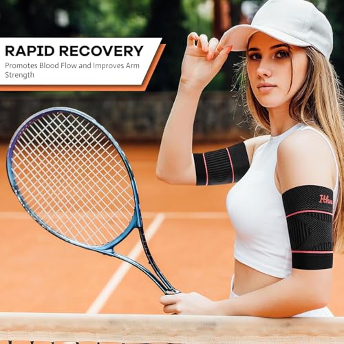 Bicep Tendonitis Brace for Pain Relief, Bicep Compression Sleeve - color: Gray-Black, size: Small