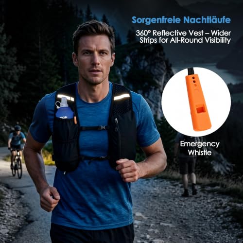 TOMSHOO Running Vest with 500ml Water Bottle for Women Men