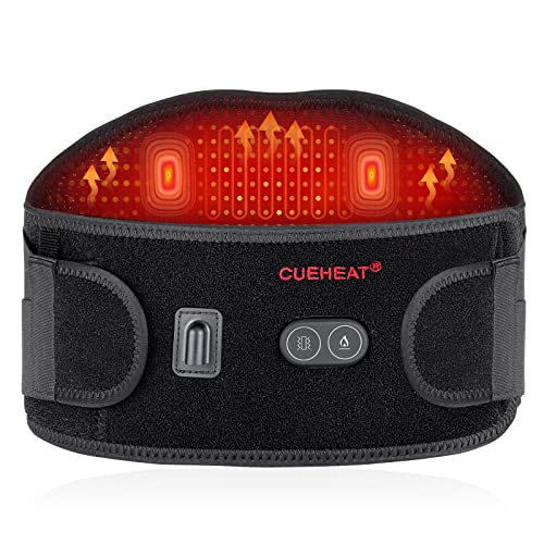 CUEHEAT Heated Waist Belt, Dual-Zone Back and Belly Vibration - size: 49 inches