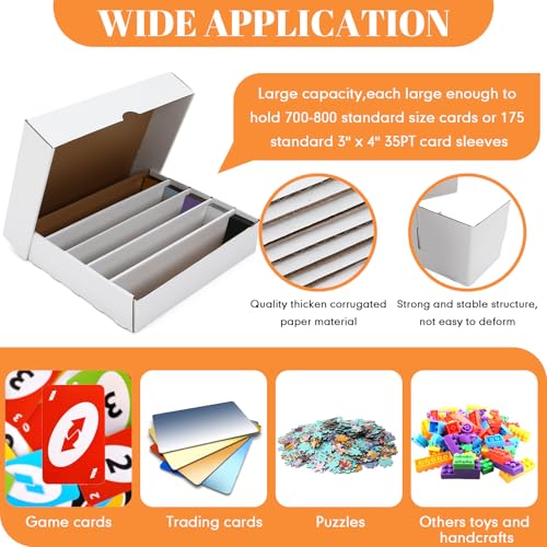 Yexiya 6 Pack 5000 Count Card Storage Box, White, 19 * 15.6 * 4 Inches