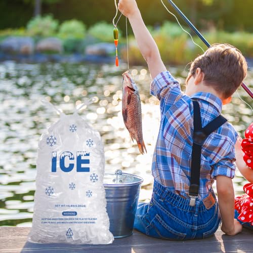 100 PACK 15 lb. Plastic Drawstring Ice Bags 14 x 24 Inch Heavy-Duty Plastic Ice Bags with Draw String (2.8mil Thickness) - style: 14x24inch(100pack)