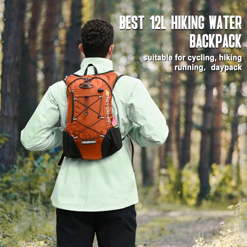 Lightweight Hydration Backpack, Running Backpack with 2L Water Bladder - color: Orange
