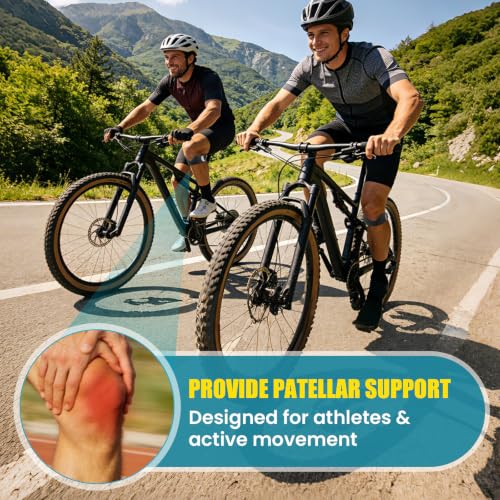 Pnrskter Silicone Patellar Tendon Strap, 2 Pack Non-Slip Knee Straps, Black