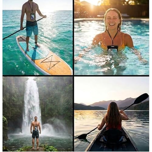 Salt Life Waterproof Phone Bag Sleeve – IPX8 100% Waterproof Protection, Universal Phone Pouch with Touchscreen Clear Window, Secure Seal Closure & Lanyard for Beach, Pool, Kayak & Travel (Turquoise) - color: Turquoise