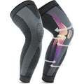 beister Full Leg Compression Sleeve, Long Knee Brace Pair for Adults - color: Black, size: XX-Large