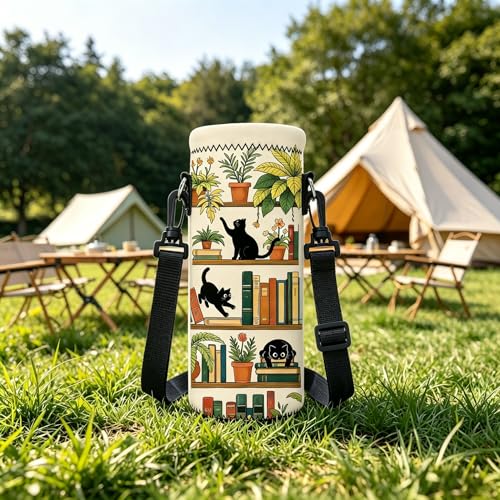 Neoprene Water Bottle Carrier Bag with Adjustable Strap, Insulated Bottle Holder for 24oz Bottles, Lightweight & Washable Bottle Sling for Walking, Hiking, Gym - color: XM-SHT-006