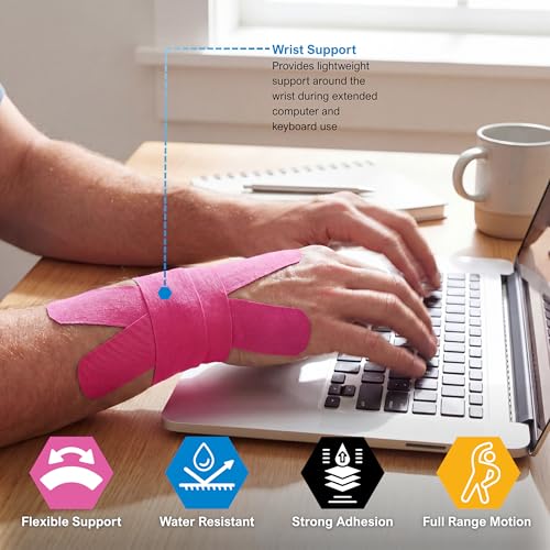 MED PRIDE Kinesiology Tape Roll 2 in x 16.4 ft,Breathable,Latex-Free,Pink - color: Pink