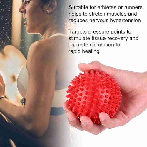 Garosa Spiky Massage Ball, Hard Plastic Red 7.5cm