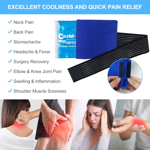 Reusable Gel Ice Packs with Wrap, 2 Pack 1 Wrap 6.3"x5.1" - style: 6.3"x5.1", 2 PACK + 1 Wrap