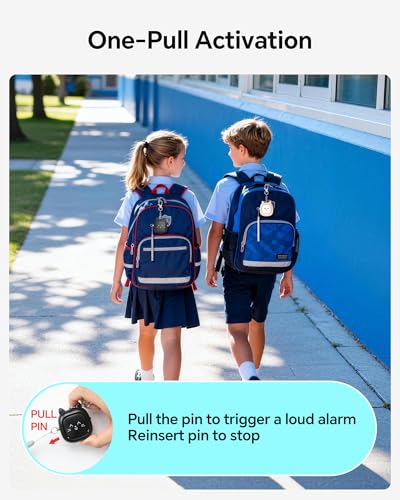 Personal Safety Alarm, VIGOROAD 2 Pack Loud 130dB Siren Emergency Panic Alarm with LED Light, Easy Pull Pin Keychain Self-Defense Security Alarm for Women, Seniors, Kids - color: Black/Soft Pink