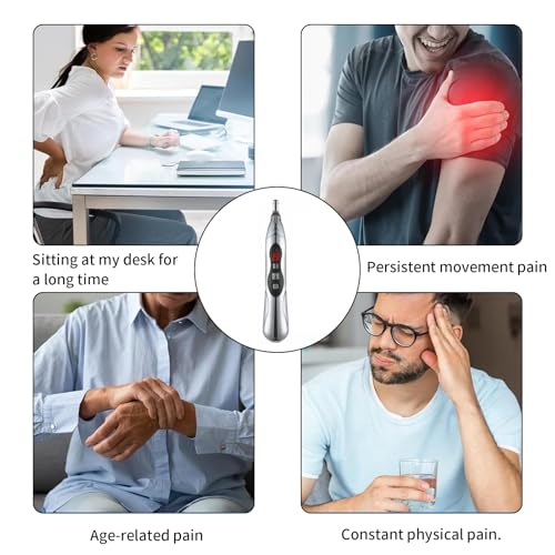 Acupuncture Pen, 9 Intensity Levels 5-in-1 Electronic Acupuncture Pen Pain Relief Therapy Rechargeable Powerful Meridian Energy Massage Pen Relief Pain Tools