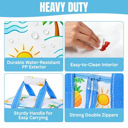 VENO 2 Pack Insulated Lunch Bags, 12 Can, Water-Resistant, Tropical Island - color: Tropical Island, size: 10.63"W x 8"H x 6.7"D - 2 Pack