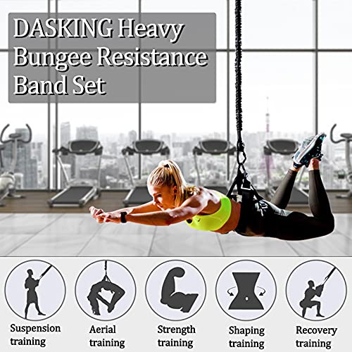 Dasking Heavy Bungee Resistance Band Set Gravity Yoga Bungee Cord Resistance Belt Set 4D Bungee Dance Rope Workout Fitness Home Gym Professional Training Equipment - size: WEIGHT CLASS-2: 60KG