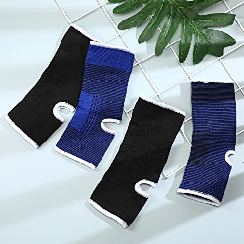 Haysandy 4 Pcs Kids Ankle Brace Support, Black, Dark Blue, 10-15 Years - color: Black, Dark Blue, size: 10-15 Years