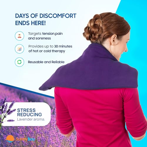 SunnyBay Lavender Microwave Heating Pad, Microwavable Heavy Weighted Full Body Moist Hot Pack and Washable Fleece Cover, 10x24 Inches, 4 lbs, Purple - color: Lavender Scented Purple