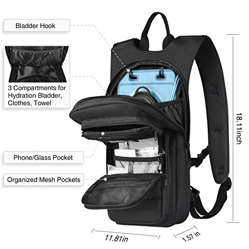 NOOLA Hydration Backpack with 3L Water Bladder, Tactical Pack for Hiking - color: black