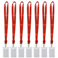 LED Light Up Flashing Cruise Lanyards Keychain Key Holder Neck Straps Christmas Necklace - color: Red - (7 Pack With 7 Pack Plastic Badge Holder)