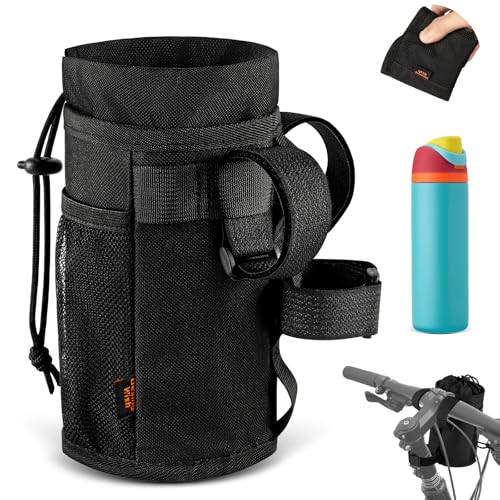 Ultra Thin Bike Water Bottle Holder for Handlebar 24-32 oz Bike Cup Holder with Removable Fastener Straps Bike Bottle Holder for Mountain Bike, Road Bike, eBike, Scooter - color: 24-32oz, Lightweight Black
