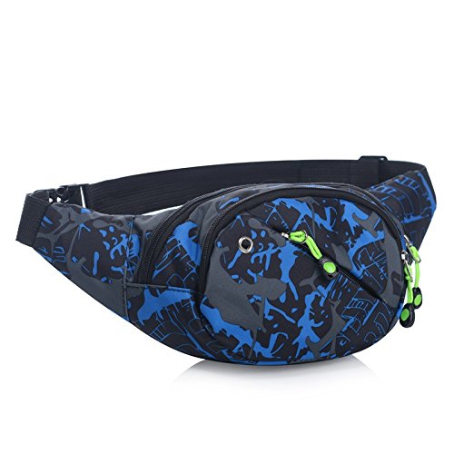 AIBEARTY Kids Fanny Pack Boys Small Camouflage Waist Pack Belt Waist Bag Pack Pouch with Adjustable Strap for Children Sport Running, Camping, Trip - color: X Blue