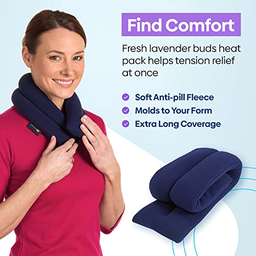 SunnyBay Lavender Heating Pad, Neck and Shoulder Wrap, 26x5 inch - color: Navy Blue