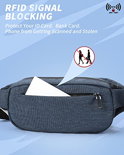 Fanny Pack For Women,Crossbody Sling Bags For Women,Waist Packs For Men,Belt Bags Travel Fanny Pack,Casual Daypack Shoulder Bag Running Tactical Man Purse - color: A1-Blue White