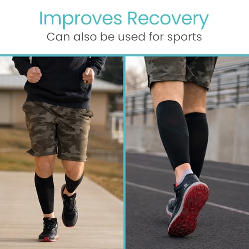 Vive Calf Compression Sleeve for Men & Women 20-30mmHg (1 Pair) - Footless - size: Small
