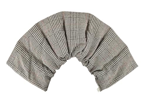 Microwavable LOVEwrap Neck & Shoulder wrap -Heated microwavable Warming Soothing Muscle Pain Relief Fatigue Relaxation - Unscented 6 x 24 - flaxsSeed - Soft Cotton Flannel - Tweed Black White - color: Tweed