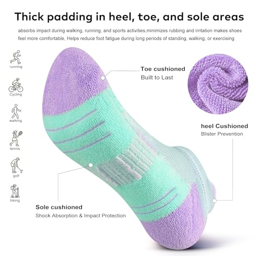 cuangya Ankle Socks Women Athletic Running Cushion Low Hiking Sock 5-6 Pair - color: 5 Pairs Ice Cream, size: 5-8
