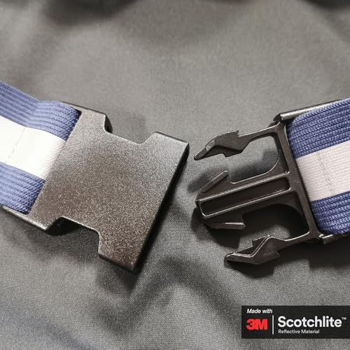 Salzmann Multi-Purpose Reflective Running Belt | Adjustable Hi Vis Strap - color: Navy Blue