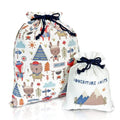 Gather & Knot Drawstring Gift Bags | 20" Large 12" Small | Premium Canvas | Reusable Fabric Wrap for Baby Shower or Boys Birthday | Adventure - color: Adventure