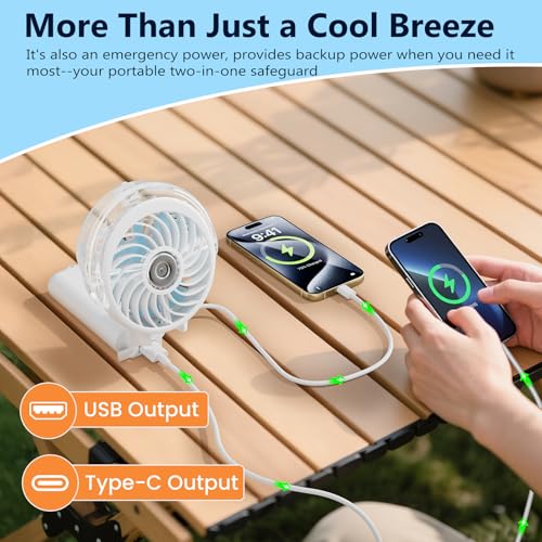 HandFan 5200mAh Upgraded Personal Misting Fan, Rechargeable Handheld Mister Fan, Spray Water Mist Fans, Portable Cooling AC, Electric Mini Hand Fans for Beach Travel Outdoors(White) - color: White
