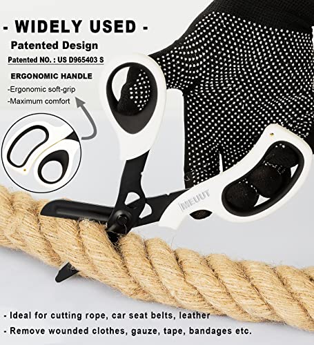 MEUUT Medical Scissors 2-Pack Trauma Shears for Nurses All Purpose Scissors - color: Black/Grey+white/Black