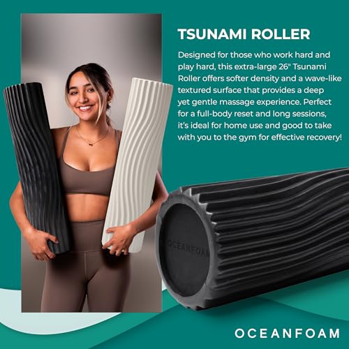 Oceanfoam Tsunami Roller - XL Soft Density Foam (Black & Charcoal Marbled) - color: Black & Charcoal Marbled