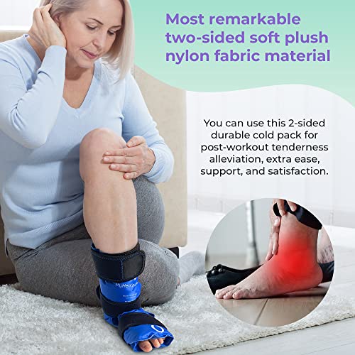 Foot and Ankle Gel Pack - Reusable Gel Ice Pack with Elastic Fastener - Cold Packs for Post-Surgery or Sport Injuries, Flexible Ice Packs - Foot Wrap and Ankle Ice Pack Wrap Compression - 1 Pack Blue - style: Ankle Gel Ice Pack