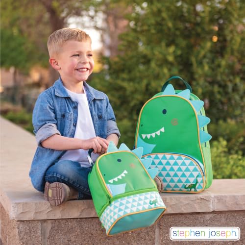 Stephen Joseph Little Sidekick Backpack, Toddler Backpack for Little Kids, Daycare and Preschool, Dragon - color: Green