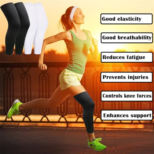 smilixin 2 Pairs Leg Sleeves,Full Leg Compression Sleeve for Men Women - size: Medium