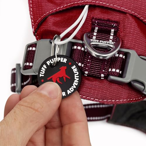 Tuff Pupper All-Day Wear Dog Harness | for Walking, Trail Running, Hiking | Front & Back Leash Clips | Reflective Trim | Easy On/Off Buckles | Lightweight Breathable | No Pull Design (XXXS, Red) - color: Crimson Red, size: XXX-Small
