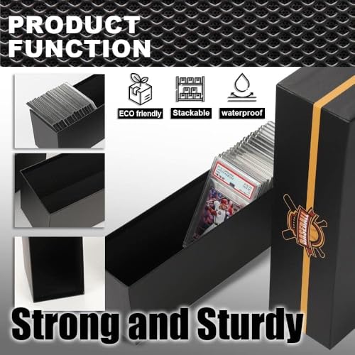 PIT66 Graded Cards Holder Container Graded Card Storage Box Holds Card Deck Case Trading Card Sports Card Storage Box Fits PSA, CSG, BGS, CGC, SGC Holds 50-55 Cards black