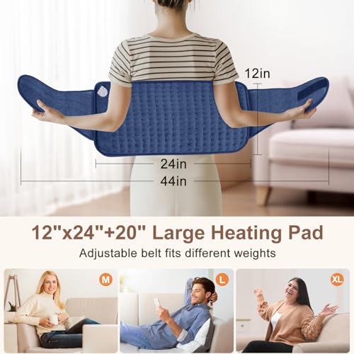 IGXHAVIZ Electric Heating Pad with Adjustable Belt - color: Blue