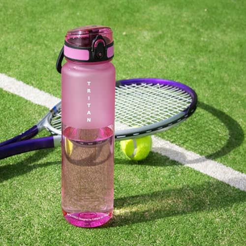 32oz Clear Tritan Water Bottle with Chug Lid - color: Magenta