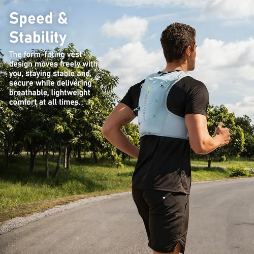 N NEVO RHINO Running Vest 5L, Hydration Vest with 2 TPU 500ml Soft Flask - color: blue, size: Large