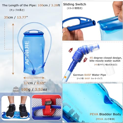 Azarxis Running Water Bottles Flask BPA Free Leakproof Hydration Vest Packs Waist Belt Replacement for Triathlon Marathon Hiking Cycling Climbing Runner - color: #4 Rose Red (5L) with a 1.5L Hydration Bladder