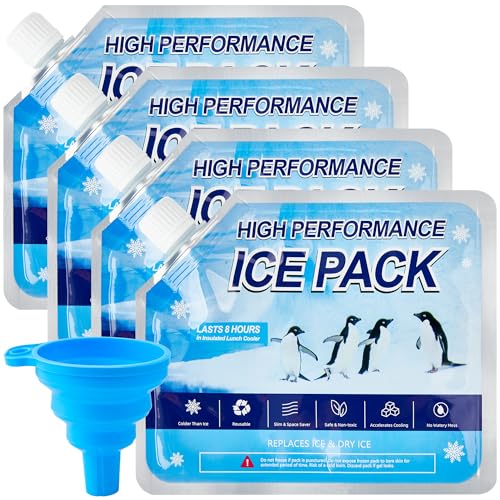 Reusable Ice Packs for Cooler, Freezer Ice Packs for Lunch Boxes, Cooler Ice Packs for Camping Gear, Fishing - size: Medium