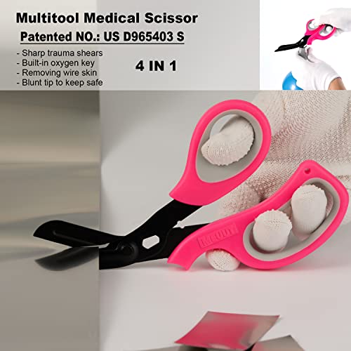 MEUUT Medical Scissors 2-Pack Trauma Shears for Nurses All Purpose Scissors - color: Pink+pink