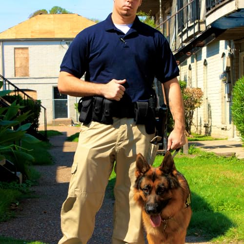 Odoland Police Security Modular Equipment System - Molded Duty Belt Set with Colt 1911, Flashlight, Baton Holsters