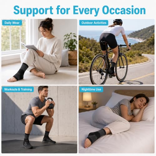 WLLHYF 2 Pcs Ankle Brace Adjustable Compression Wrap for Men Women