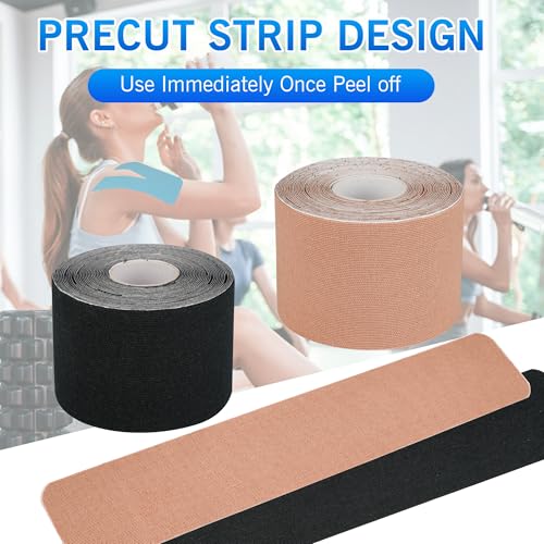 Athletic Kinesiology Tape Precut Strips, Mixed Colors K Knee Tape