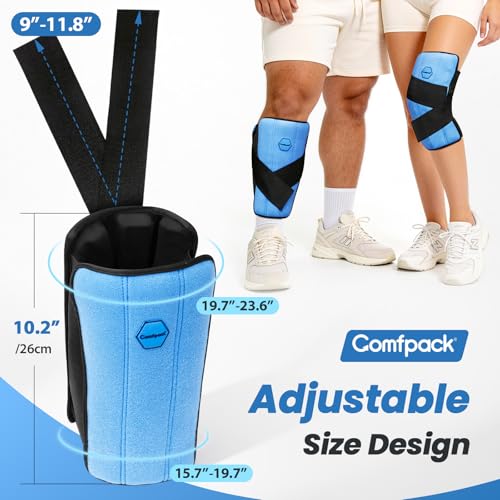 Comfpack Reusable Ice Pack for Calf, Shin, Eblow, 2 Hours Cold Therapy Warp