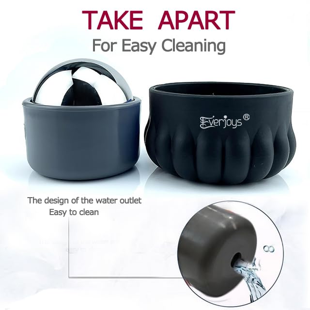 Massage Ice Roller Ball Cold & Heat Therapy Tissue Relief Muscle Recovery - color: Black and Gray